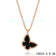 Imitation Van Cleef & Arpels Sweet Alhambra Butterfly Pendant In Pink Gold