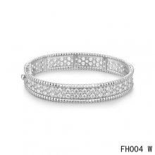 Van Cleef Arpels Perlee Bracelet with Diamonds White Gold-Medium Model