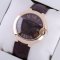 Ballon Bleu de Cartier large watch black dial 18K pink gold brown leather strap