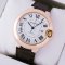Ballon Bleu de Cartier W6900651 large watch replica 18K pink gold brown leather strap