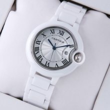 Ballon Bleu de Cartier medium white ceramic watch replica