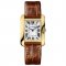 Cartier Tank Anglaise small watch for women W5310028 18K yellow gold brown leather strap