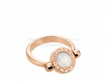 Cheap BVLGARI BVLGARI Rose Gold Flip Ring Set with Mother-of-Pearl and Carnelian Elements