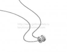 Replica Bvlgari B.zero1 White Gold Necklace with Pave Diamonds
