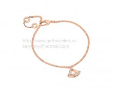 Replica Bvlgari DIVAS' Dream Rose Gold Openwork Bracelet with Rose Gold Pendant Set with Pave Diamonds