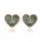 Van Cleef & Arpels Sweet Alhambra Heart Earrings Pink Gold With Gray Mother Of Pearl