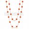 Van Cleef & Arpels Vintage Alhambra Necklace Pink Gold 20 Motifs With Carnelian Mother Of Pearl