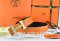 Hermes Reversible Belt Orange/Black Togo Calfskin With 18k Gold Weave Stripe H Buckle
