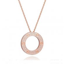 Cartier Love Necklace Set In Pink Gold With Diamonds