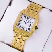 Cartier Santos Demoiselle midsize imitation watch 18K yellow gold