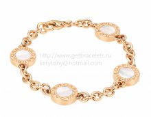 Fake BVLGARI BVLGARI Pink Gold Bracelet with Mother of Pearl and Onyx