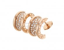 Replica Bvlgari B.zero1 Rose Gold and Pave Diamond Earrings