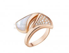Replica Bvlgari DIVAS' Dream Ring Rose Gold with Mother of Pearl and Pave Diamonds