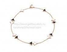 Replica Bvlgari Divas' Dream Necklace in Rose Gold with Mother of Pearl and Black Onyx