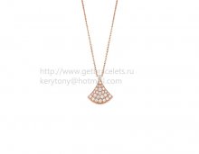 Replica Bvlgari Divas' Dream Necklace in Rose Gold with Pave Diamonds