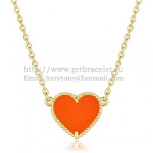 Van Cleef Arpels Sweet Alhambra Heart Pendant Yellow Gold With Red Onyx Mother Of Pearl
