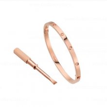 Copy Cartier Love Bracelet SM with 10 Diamonds Pink Gold B6047917