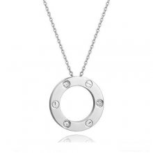 Cartier Love Pendant Necklace In White Gold With 3 Diamonds