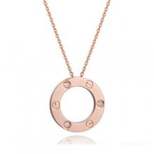 Cartier Love Pendant Necklace In Pink Gold With 3 Diamonds