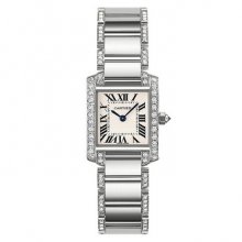 Cartier Tank Francaise diamond swiss watch for women WE1002SF 18K white gold