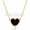 Van Cleef Arpels Sweet Alhambra Heart Pendant Yellow Gold With Black Onyx Mother Of Pearl