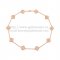 Van Cleef & Arpels Vintage Alhambra Long Necklace Pink Gold 10 Motifs With Pave Diamonds