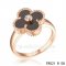 Replica Van Cleef Vintage Alhambra Ring In Pink Gold With Onyx