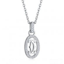 Cartier Logo Double C Necklace In White Gold With Diamonds