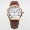 Cartier Ronde Louis automatic replica watch for men 18K pink gold brown leather strap