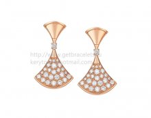 Replica Bvlgari DIVAS' Dream Earrings Rose Gold with Pave Diamonds