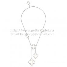 Van Cleef & Arpels Magic Alhambra Necklace White Gold 6 Motifs With White Mother Of Pearl