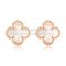 Van Cleef & Arpels Sweet Alhambra Earrings 9mm Pink Gold With White Mother Of Pearl
