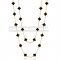 Van Cleef & Arpels Vintage Alhambra Necklace Yellow Gold 20 Motifs With Black Agate Mother Of Pearl