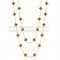 Van Cleef & Arpels Vintage Alhambra Necklace Yellow Gold 20 Motifs With Tiger's Eye Mother Of Pearl