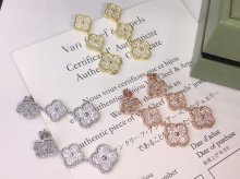 Van Cleef & Arpels Magic Alhambra Earrings 3 Motifs With Pave Diamond