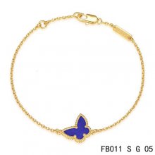 Fake Van Cleef & Arpels Sweet Alhambra Bracelet In Yellow With Purple Butterfly