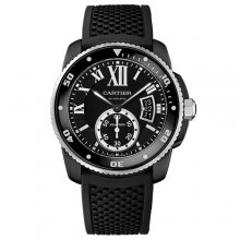 Calibre de Cartier Diver replica watch WSCA0006 ADLC steel black rubber strap