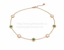 Copy BVLGARI BVLGARI Necklace in Pink Gold with Jadeite Jade and Mother of Pearl