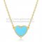 Van Cleef Arpels Sweet Alhambra Heart Pendant Yellow Gold With Turquoise Mother Of Pearl