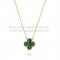 Van Cleef & Arpels Vintage Alhambra Pendant Yellow Gold With Malachite Mother Of Pearl 15mm