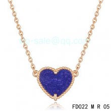 Replica Van Cleef & Arpels Alhambra Heart Necklace In Pink Gold