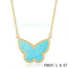 Fake Van Cleef & Arpels Sweet Alhambra Butterfly Necklace In Yellow Gold