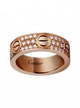 Replica Cartier Love Ring 18K Pink Gold Paved Diamonds B4087600