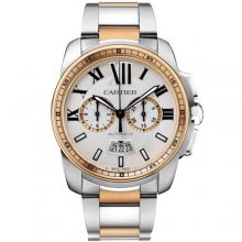 Calibre de Cartier Chronograph imitation watch W7100042 two-tone pink gold and steel