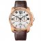 Calibre de Cartier Chronograph watch imitation W7100044 pink gold brown leather strap