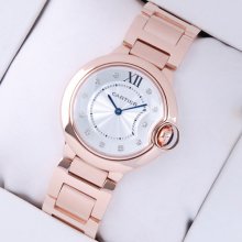 Ballon Bleu de Cartier medium swiss quartz watch 18kt pink gold diamond dial
