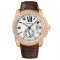 Calibre de Cartier automatic diamond watch WF100005 18K pink gold black leather strap