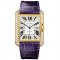 Cartier Tank Anglaise extra large diamond watch WT100022 18K yellow gold blue leather strap
