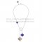 Van Cleef & Arpels Magic Alhambra Necklace White Gold 6 Motifs With Gray White Lapis Mother Of Pearl