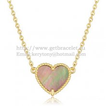 Van Cleef Arpels Sweet Alhambra Heart Pendant Yellow Gold With Gray Mother Of Pearl